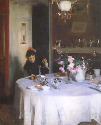 John Singer Sargent The Breakfast Table (mk18) Norge oil painting art